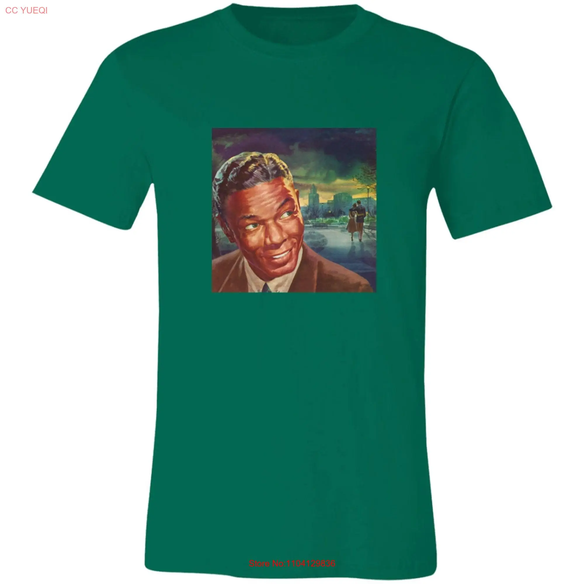 NAT COLE Sings the Ballads of Day 1956 Cotton Jersey  T Shirt Vintage Classic Jazz Album Cover Retro Art Design