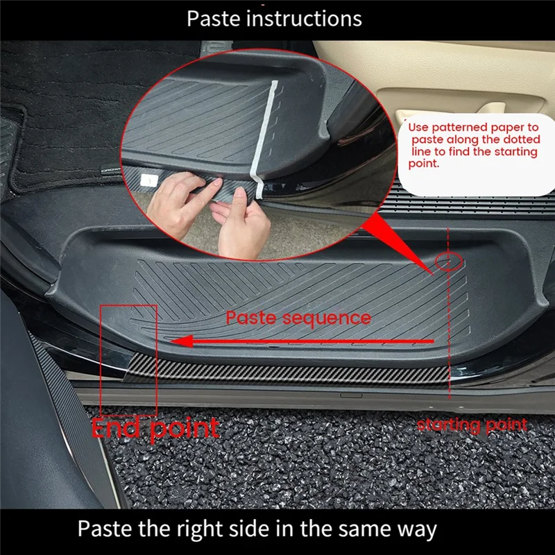 

Trending Car Leather Lower Sill Strips Trim Sticker For Toyota ALPHARD/VELLFIRE 40 Series 2023+ Sill Strip Car Door Guard Strips