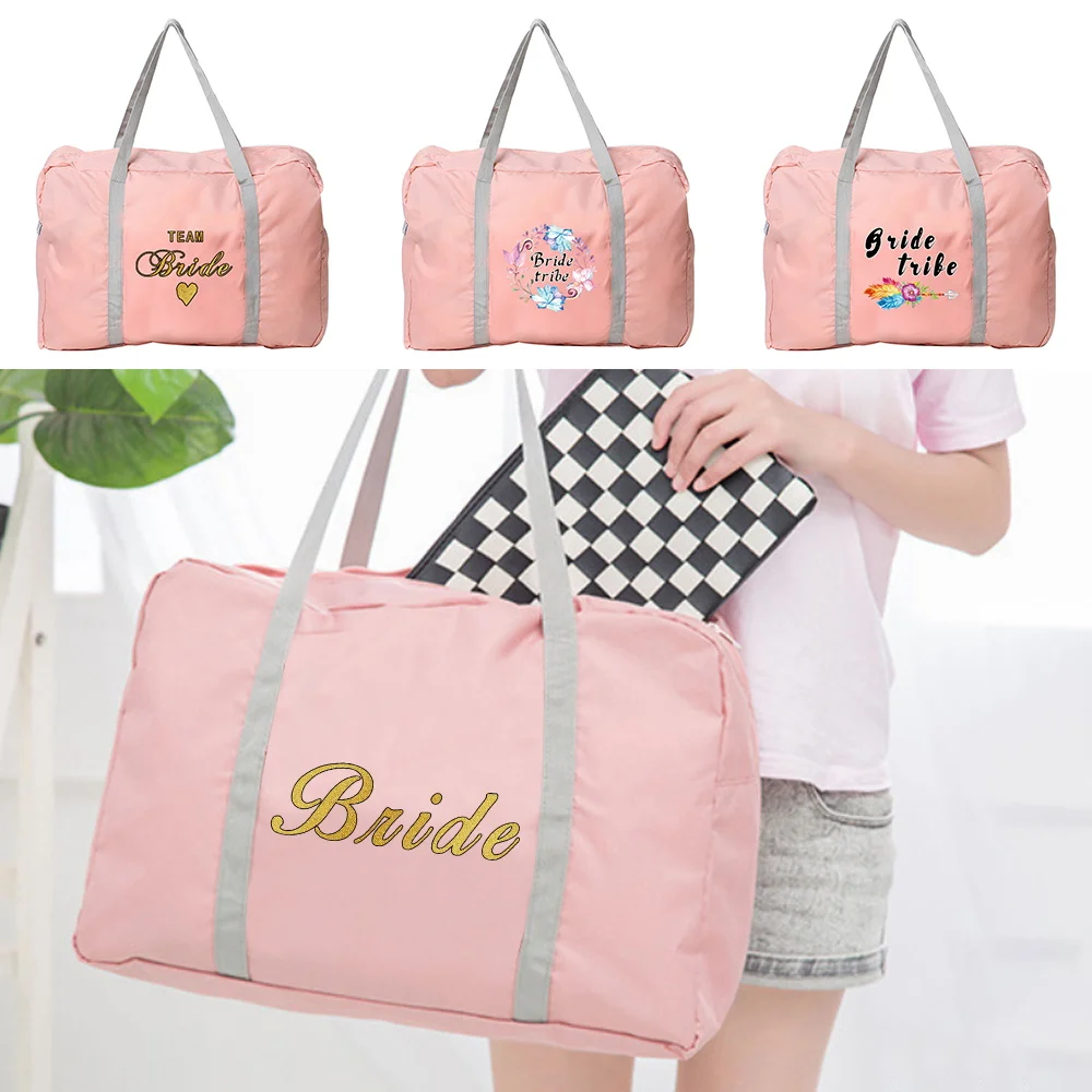 

Travel Handbag Spacious Durable Foldable Travel Duffel Bag Bride Pattern Printing Series Portable Clothing Storage