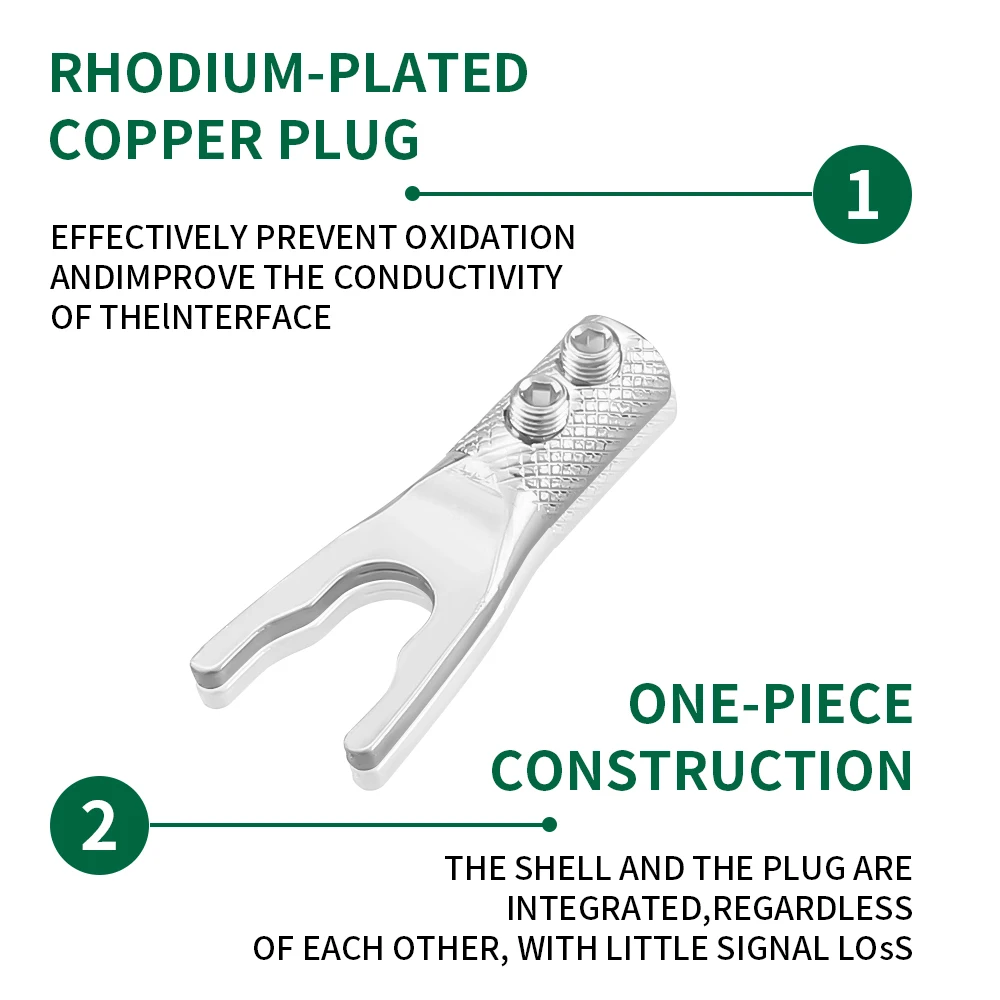 8x czysta posrebrzana miedź Spade wtyczka przewód głośnikowy złącze HiFi podwójna blokada śrubowa złącze widełkowe