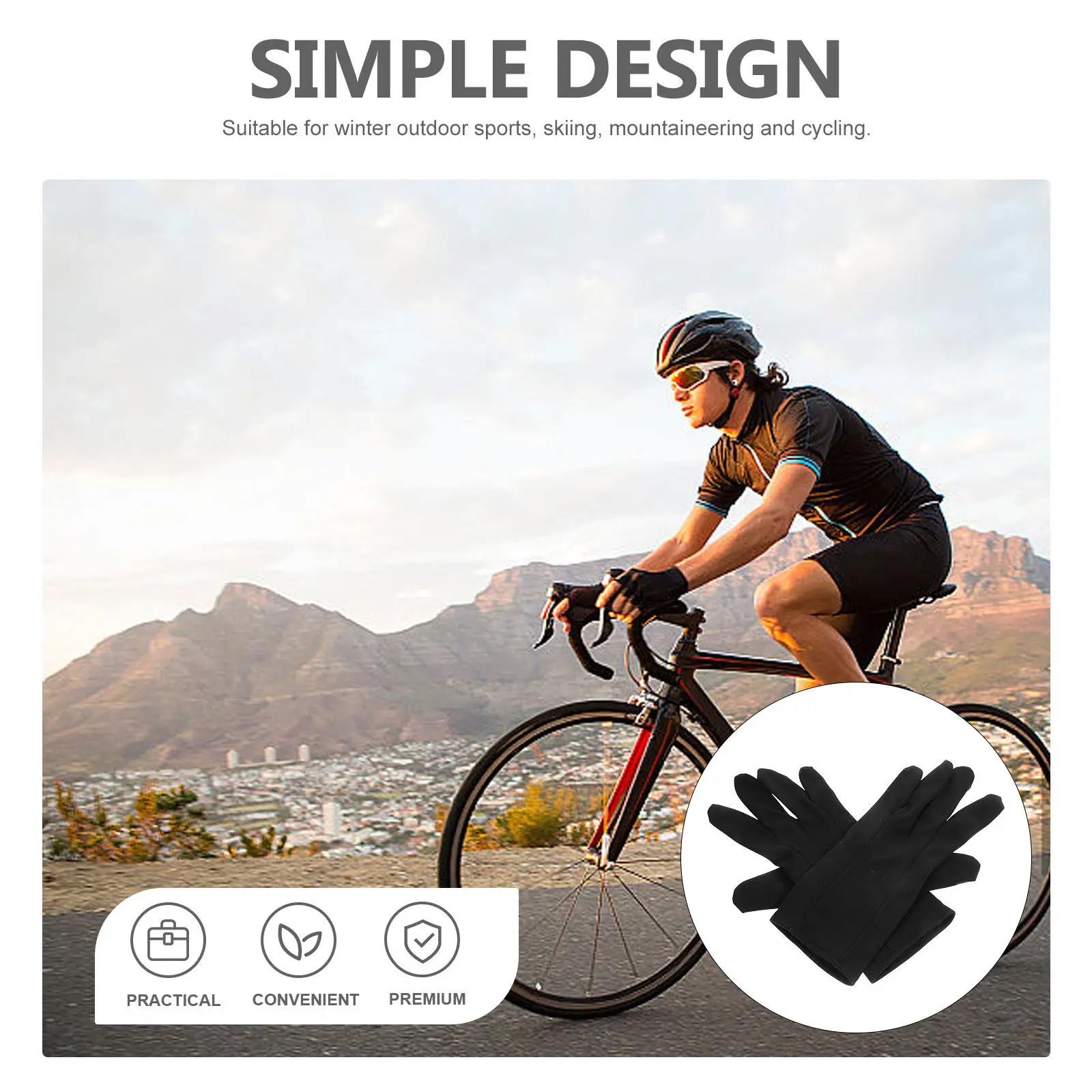 

1Pair Warm Windproof Cycling Gloves with Silicone Grip Touch Screen Design Full Finger Outdoor Sports Mitts for Winter Use