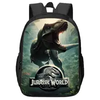 Animal World Tyrannosaurus Rex Dinosaurio Mochila de doble capa para niños y niñas Mochila para estudiantes de escuela primaria y secundaria