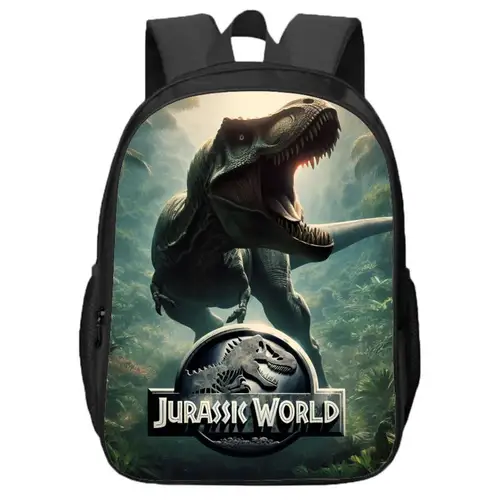 Animal World Tyrannosaurus Rex Dinosaurio Mochila de doble capa para niños y niñas Mochila para estudiantes de escuela primaria y secundaria