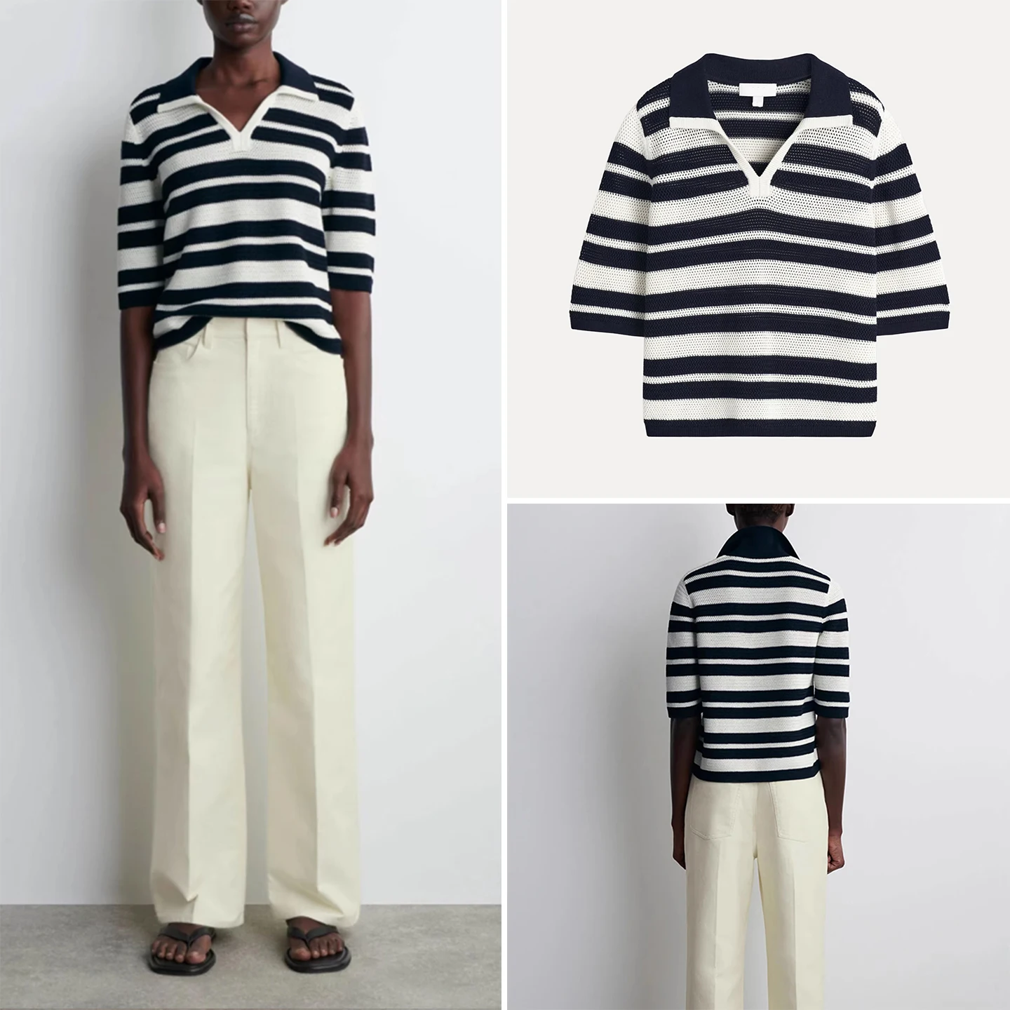 

2025 Summer New Women's Knitted Hollow out irt Versatile Daily Wear Classic Pattern Polyester Fiber ort Sve Ameri...