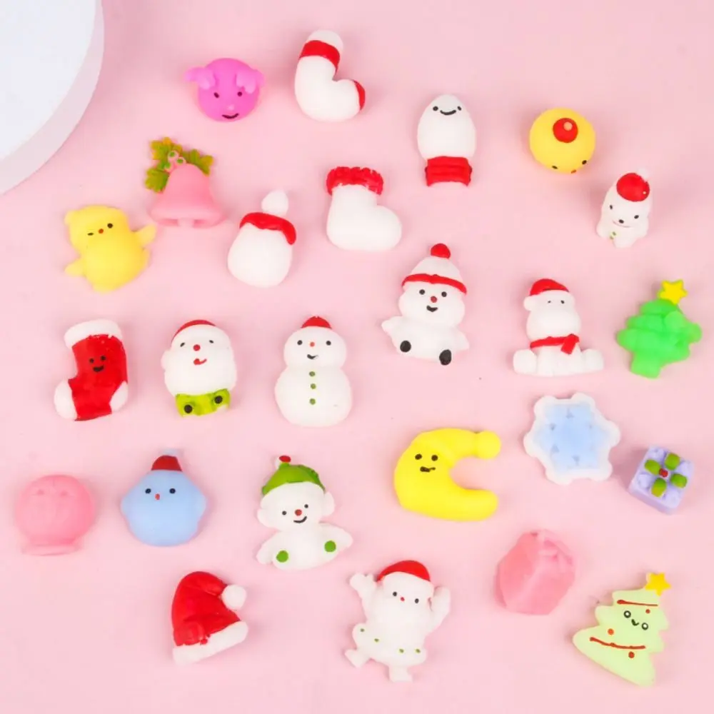 Divertidos juguetes suaves de Navidad, juguete elástico de rebote lento para apretar a mano, juego de Navidad de estilo aleatorio Kawaii para trabajadores de oficina