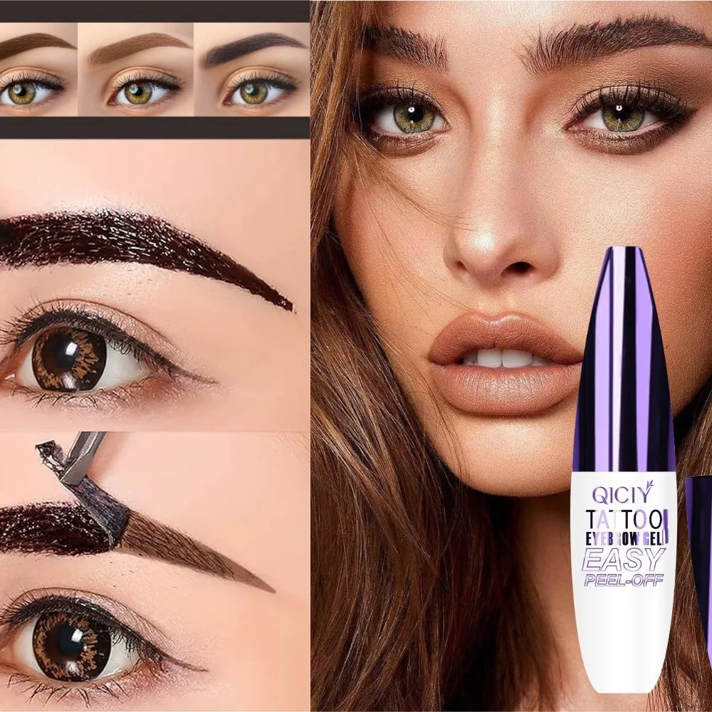 

2Pcs Make Up Long-Lasting Peel Off Eyebrow Gel Cream Waterproof Sweat Resistant Eyebrow Tint Smudge-Proof Eyebrow Dye Cream Girl