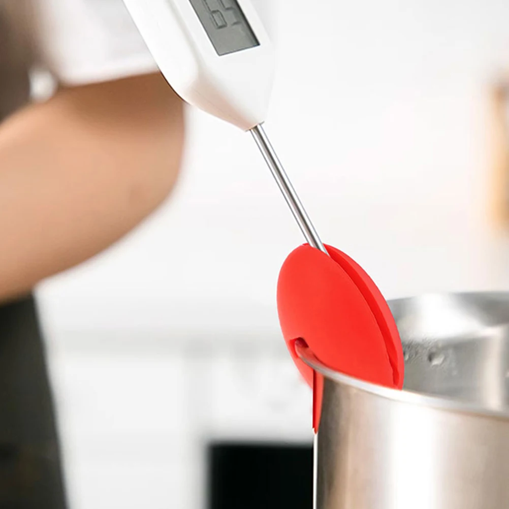 

3 Pcs Silicone Thermometer Clip Pot Holder for Temperature Probe Thermometer Clip Holder Clamp Candy Making Kitchen Utensils
