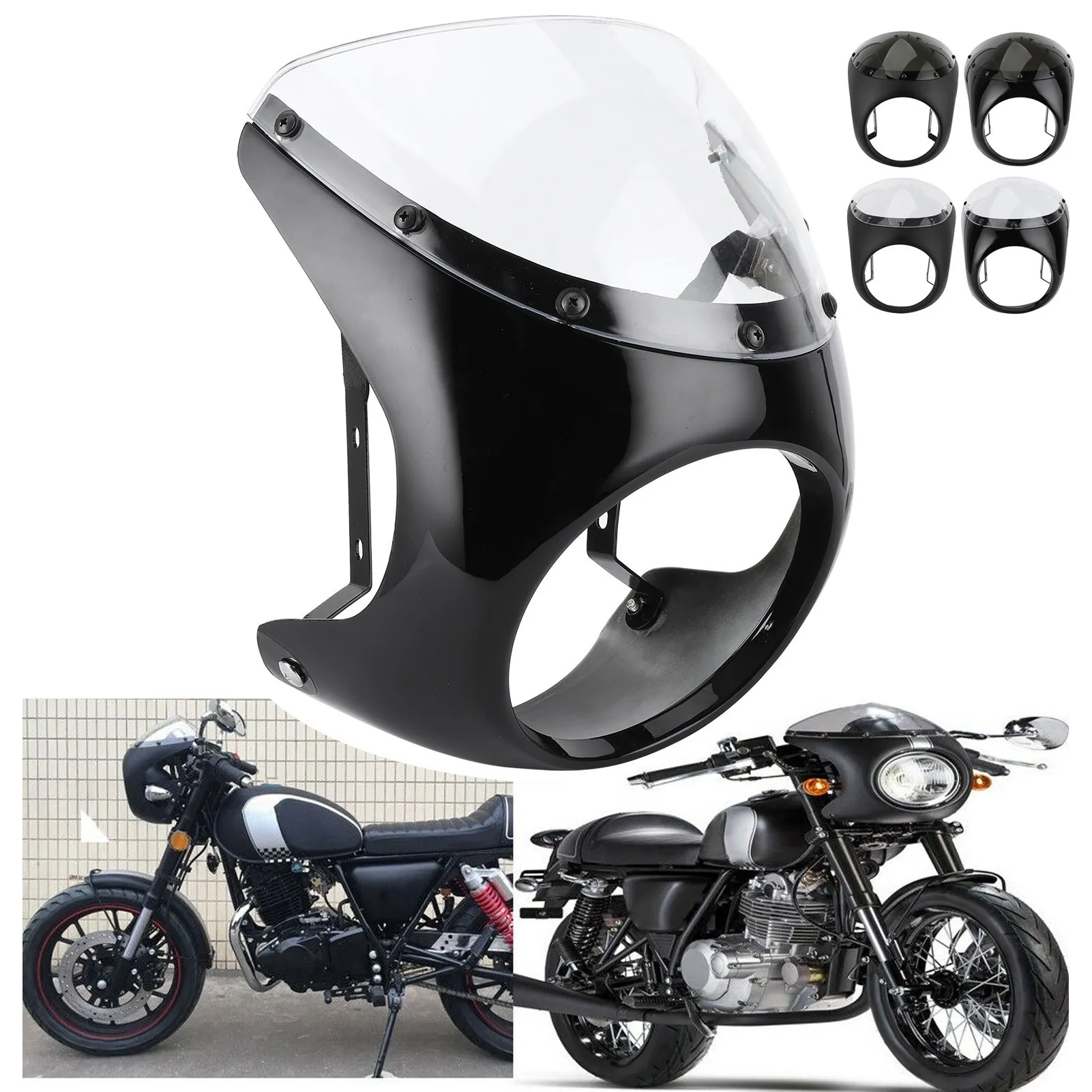 7in Headlight Fairing Wind Deflector Windshield Universal for Motorcycle Headlight Fairing Motorbike Accessories Wind Deflectors