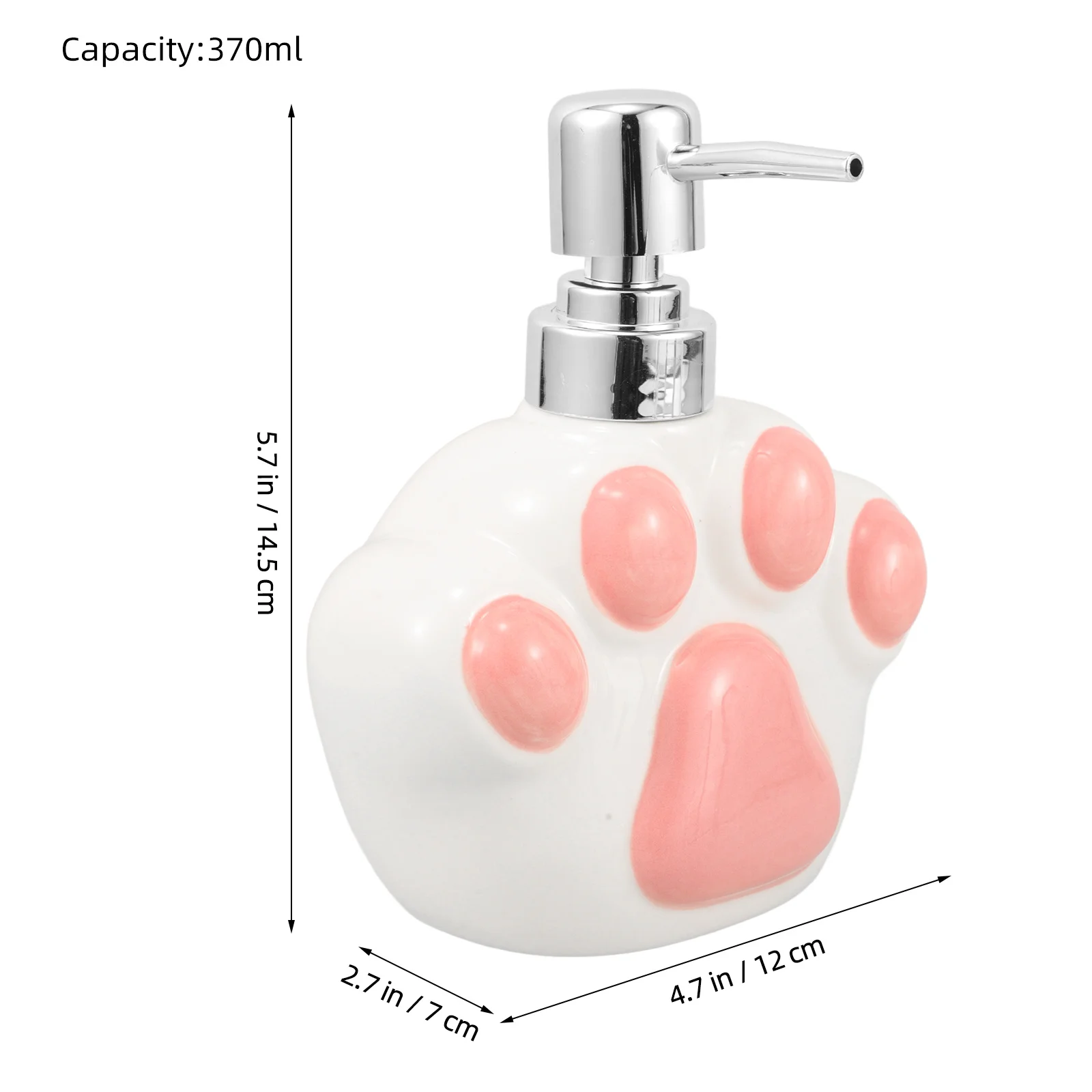 موزع صابون بتصميم مخلب القطط من السيراميك، زجاجة محلول متعددة الاستخدامات، مدمجة ومحمولة ومضادة للتسرب، أنيقة وحديثة للاستخدام في المطبخ #3