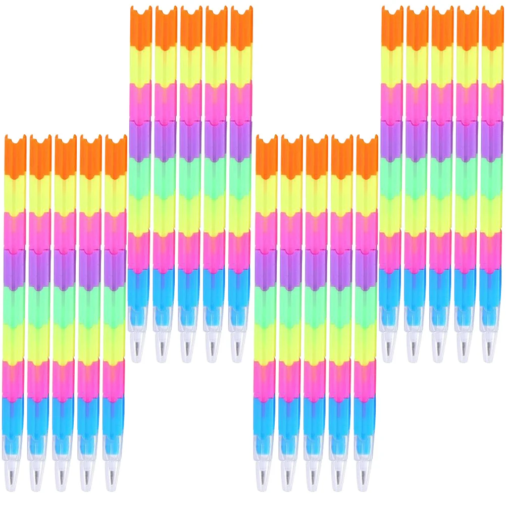 20 Pcs Colored Pencils Toddlers Practical Kids Students Stationery Birthday Party Favors Colorful Convenient Stacking Stitching