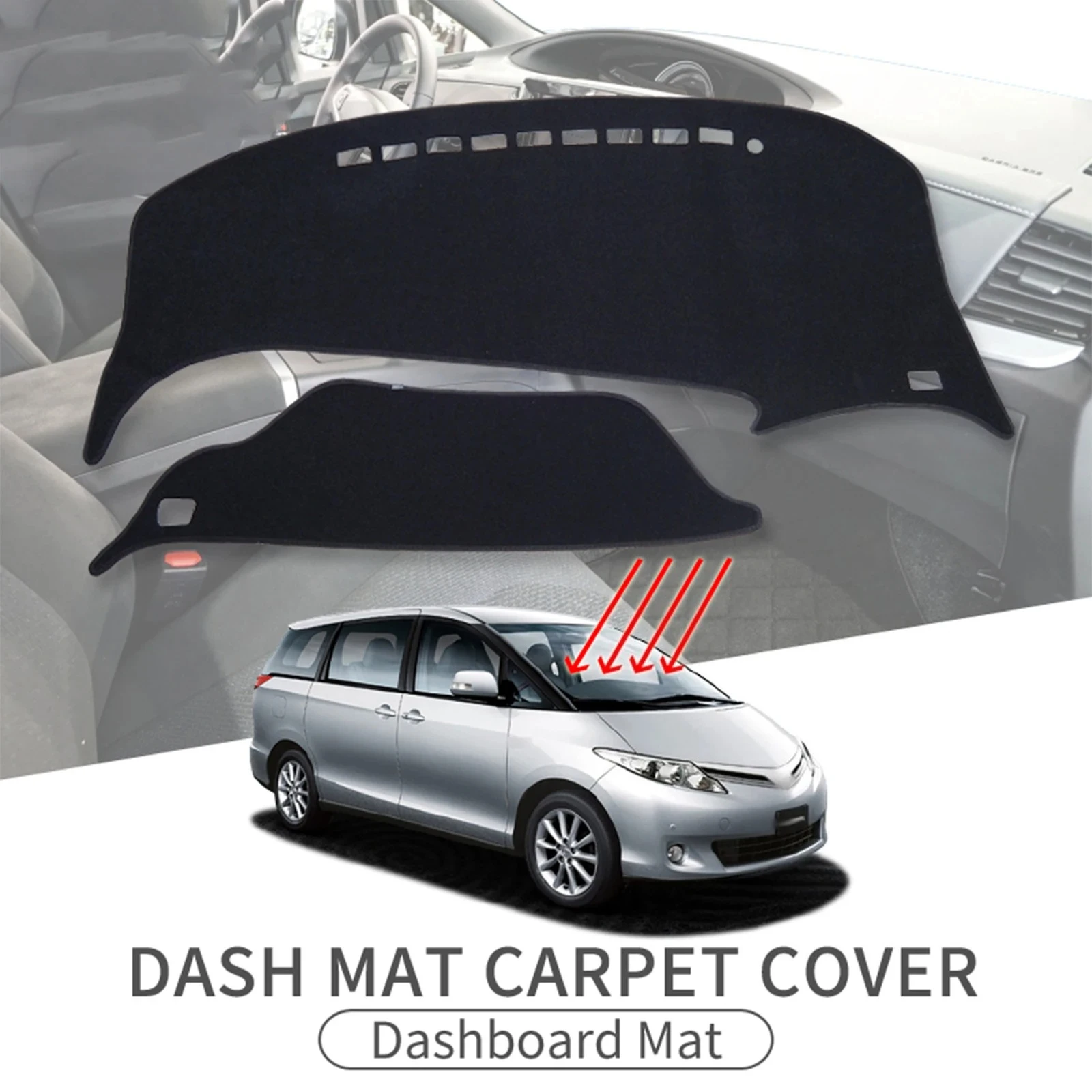 Car Dashboard Mat for Toyota Previa 50 2006-2019 XR50 Estima Tarago Sunshade Protective Carpet Dash Mat Dashmat Accessories