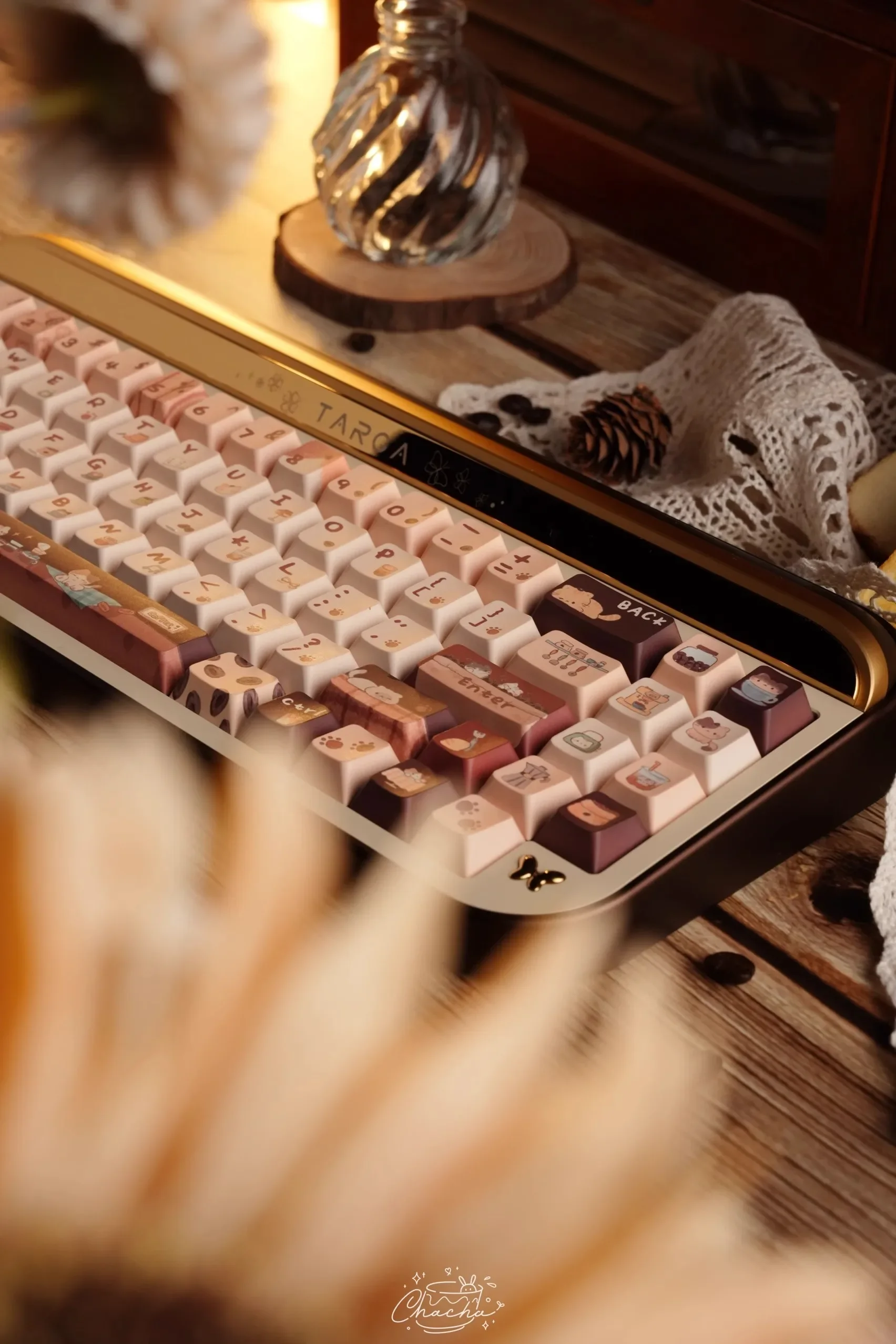 LilyX Lab Meow Cafe Keycaps Customize Sublimation 138 Keys Mechanical Keyboard Keycap Cherry SOA Height Kawaii Gamer Accessories