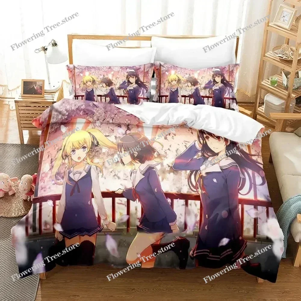 Anime Saekano How to Raise a Boring Girlfriend Bedding Set Boys Girls Twin Queen Size Duvet Cover Pillowcase Bed Kids Adult029