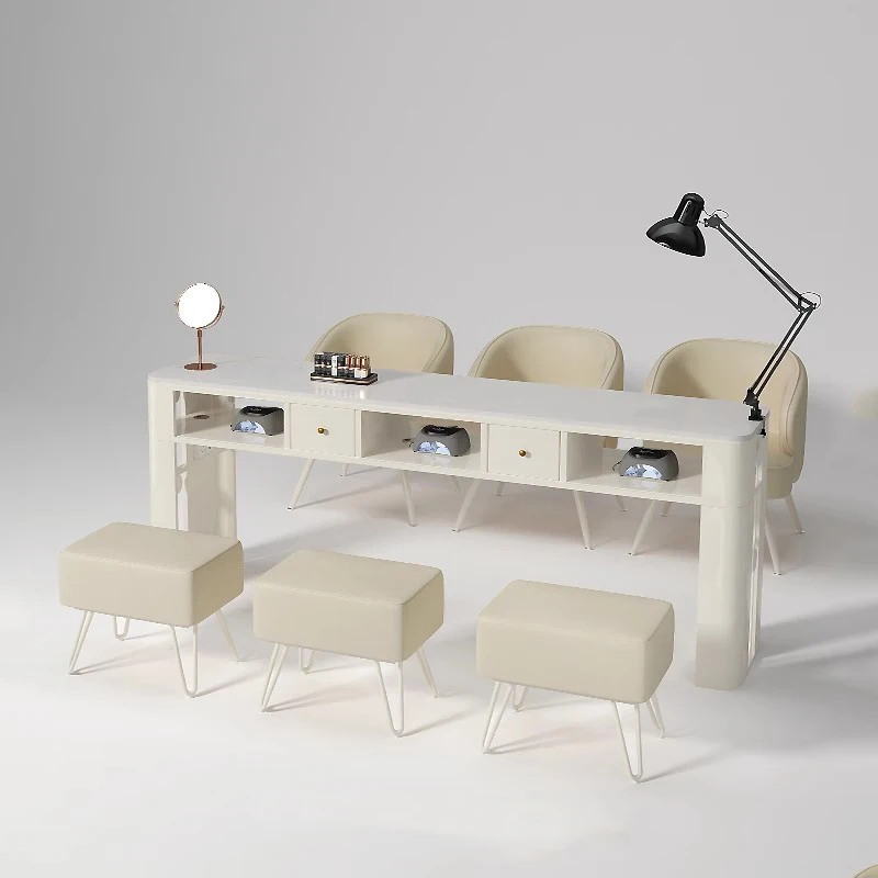 Glamour Luxury Nail Table Unique Design Nordic Style Nail Desk Simple Trendy Mesa Para Manicura Profesional Salon Furniture