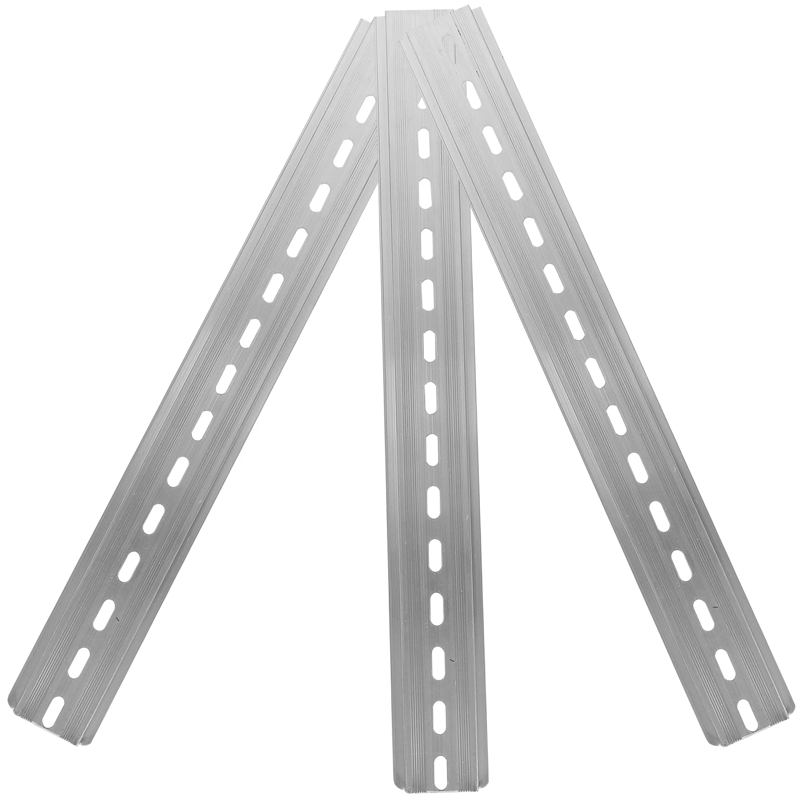 

3pcs Silver C45 Profile Slotted Din Rails For Industrial Electrical Installation Aluminum Rail