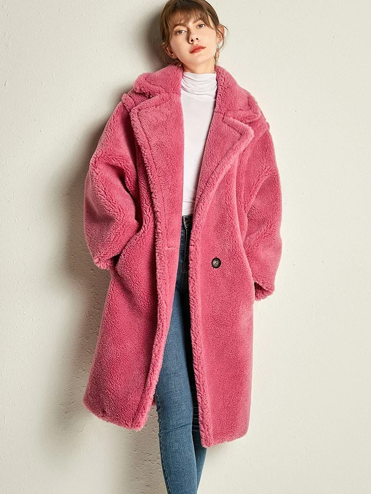 Long Teddy Bear Jacket Coat Women\'s Winter 2022 Thickened Warm Oversized Chunky Jacket Coat Women\'s Faux Lamb Fleece Fur Coat