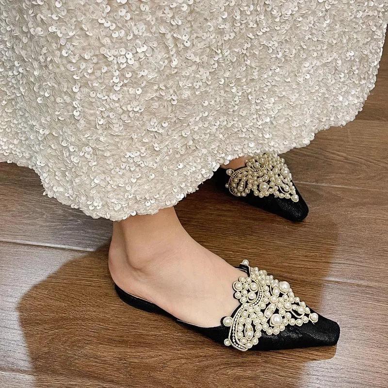 Comemore scarpe pantofole tacco medio da donna sandali firmati donna estate 2022 stile etnico tacchi a spillo muli diapositive infradito