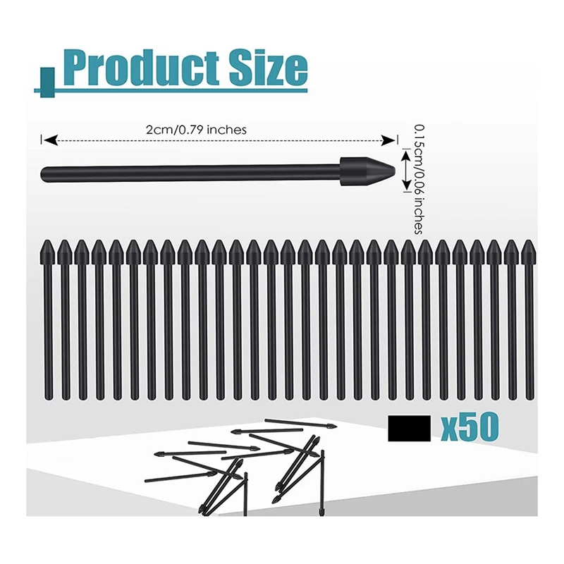 Punte per pennini da 50 pezzi punte in plastica punte per stilo punte di ricambio per Note10/Note10 Plus/Note 20/S7/S7 Plus