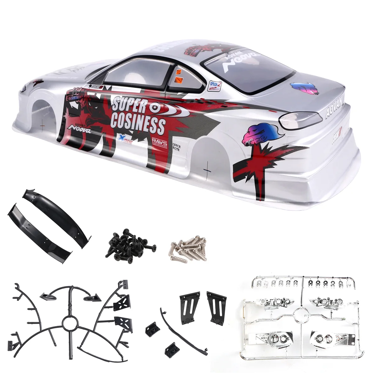 RC Car Body Shell Modificação, na estrada Drift para Nissan S15, 1: 10.190mm