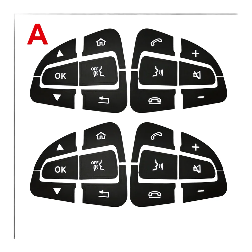 Steering Wheel Repair Steering Button Decal Sticker Black Vinyl Decal Backlit Lettering Reduced Light Penetration