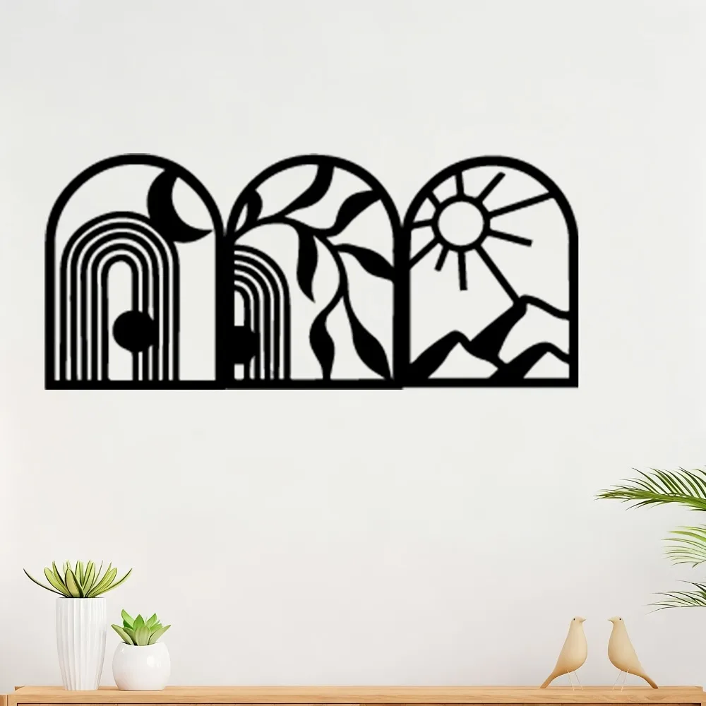 Rustic Sun Moon Aluminum Wall Art 12x16 Inch Waterproof Metal Celestial Decor Indoor Outdoor Garden Fence Durable Gift Ornament