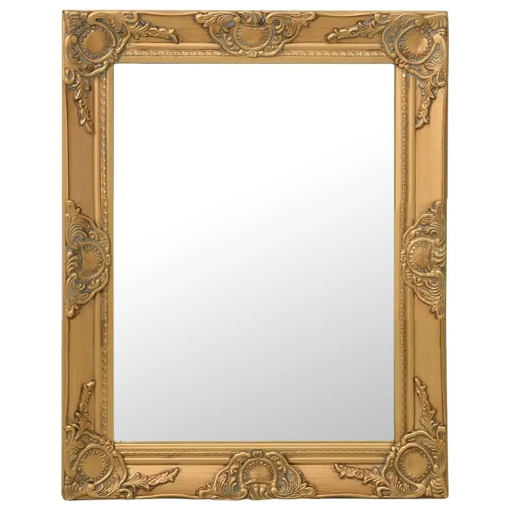 Elegant Gold Baroque Style Wall Mirror 50x60 cm - Vintage Home Decor Accent