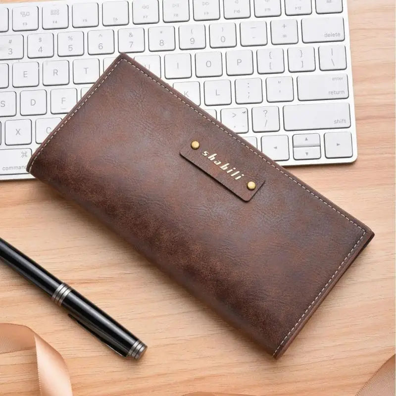 

Korean men's wallet, fashionable soft leather thin design multiple card slots vertical clip casual card bag student retro wallet