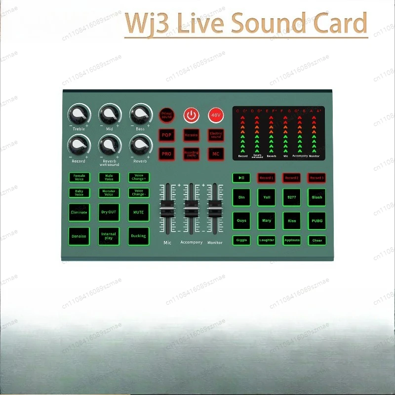 

Аудиоинтерфейс WJ3 с металлическим корпусом, поддерживает микрофоны 48В и 5В с настраиваемыми эффектами, профессиональная звуковая карта для стриминга, записи, ПК/Mac/iOS