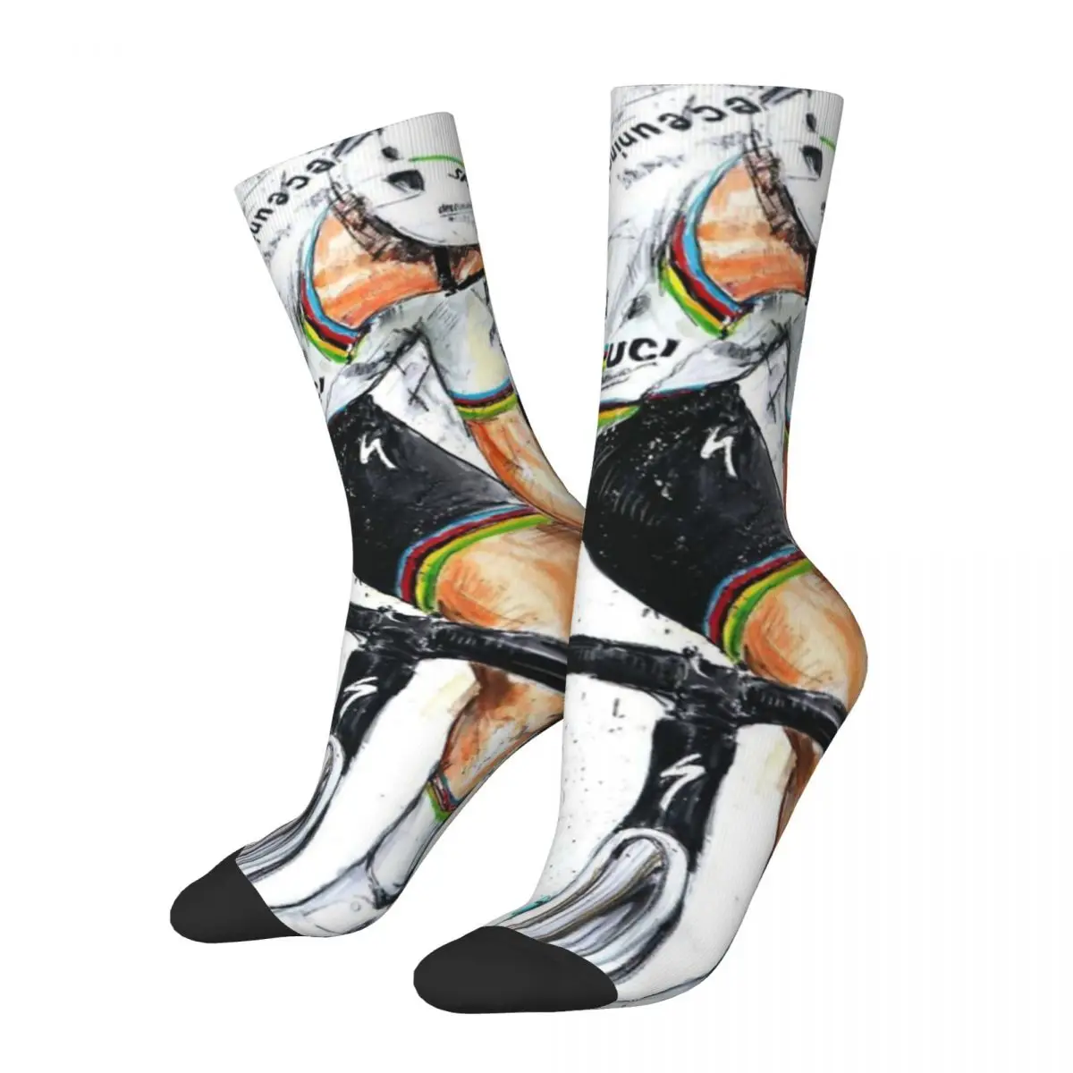 Glücklich Lustig Männer compression Socken Bike Vintage Harajuku van der poel kunst merch Hüfte Hop Neuheit Nahtlose Crew Verrückte socke