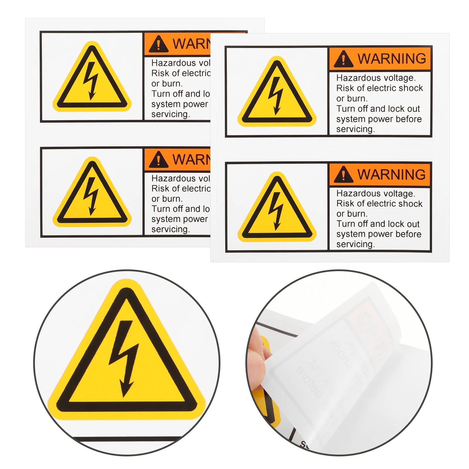 2 قطعة تسمية تحديد الجهد تحذير الصدمات الكهربائية الشارات تسجيل تسميات الخطر للحذر