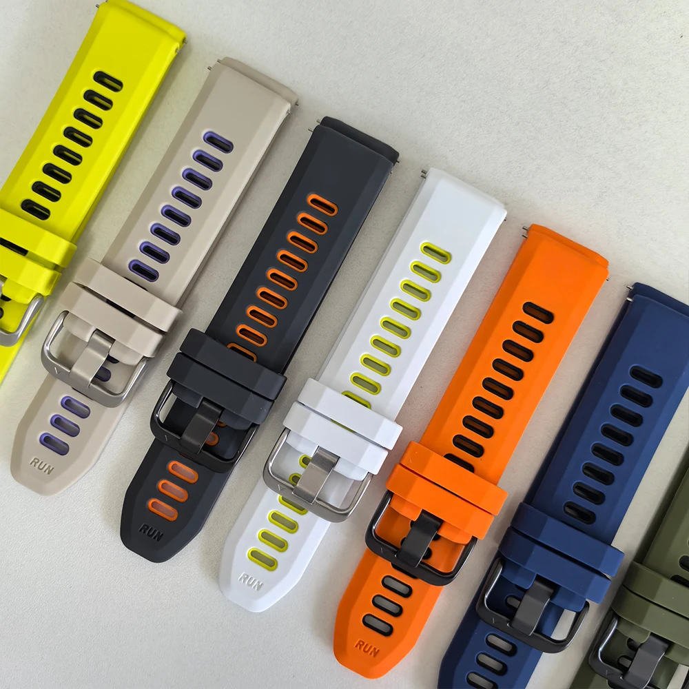 22mm Quick Release Two-Tone Silicone Smart Watch Band For Huawei GT/Amazfit/Xiaomi S4/Honor/Suunto Sport Strap Bracelet image 5