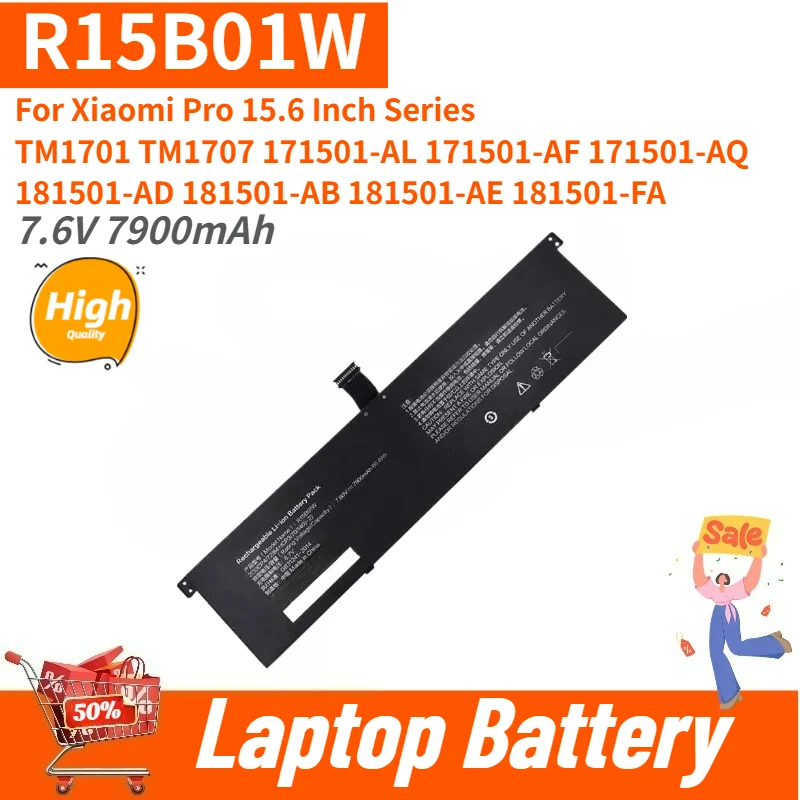 High Quality R15B01W 7.6V 7900mAh Laptop Battery For Xiaomi Pro 15.6 Inch Series  TM1707 TM1701 171501-AQ Replacement Battery