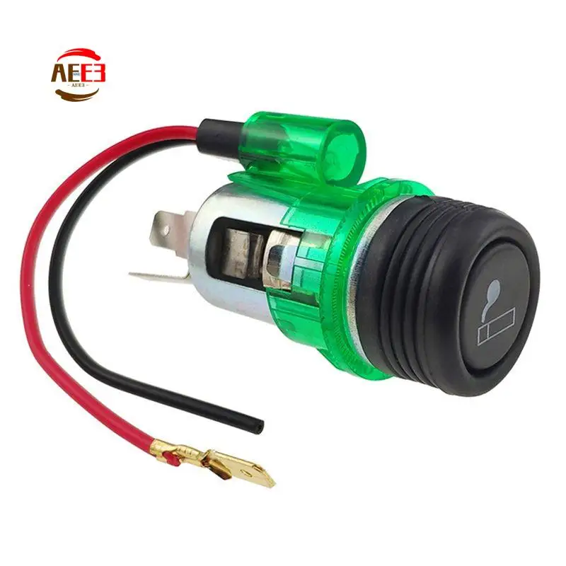 

AEE3-10PCS Автомобильный прикуриватель в сборе с подсветкой, гнездо прикуривателя для мотоцикла 12-24В, запасные части для замены