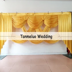 Wedding Party Backdrop Curtain Swag Ice Silk Event Banquet Church Stage Drapery Background Curtains Panel Decoration