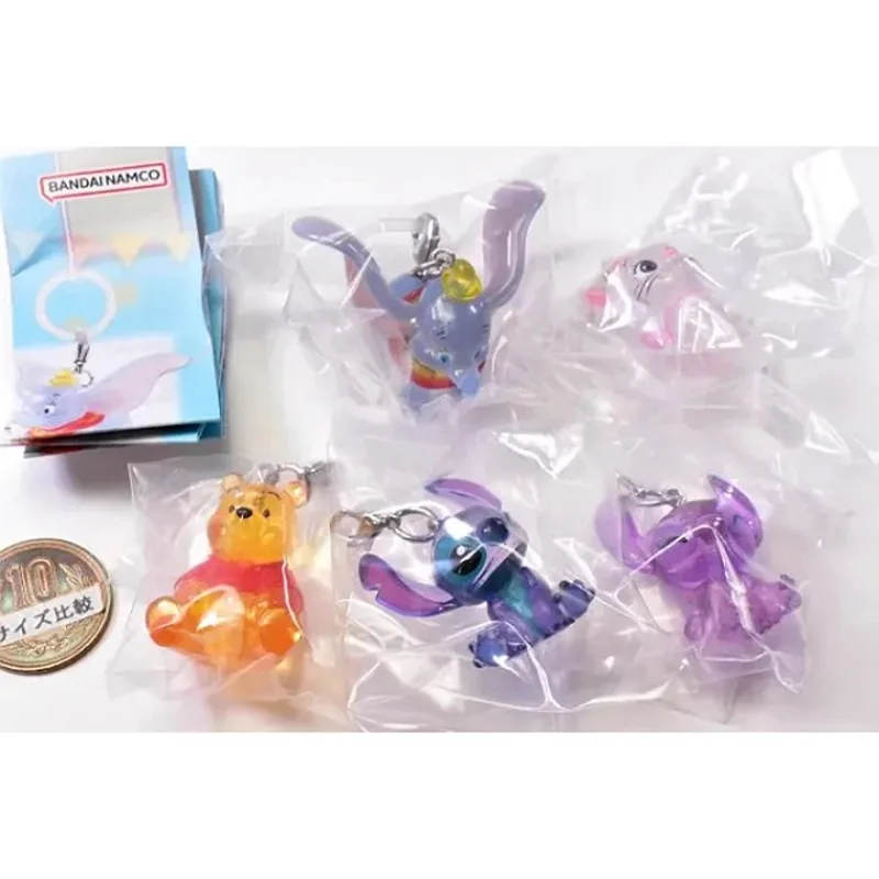 Disney Gashapon ของเล่นแคปซูล Winnie Pooh Stitch Marie Cat Dumbo อะนิเมะตัวเลขโปร่งใสจี้คอลเลกชันตกแต่งของขวัญเด็ก