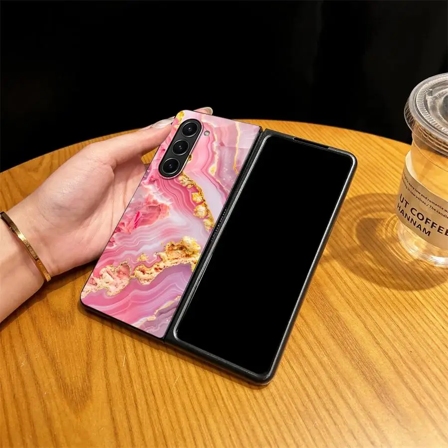 Fashion Cartoon Pink Case for Samsung Galaxy ZFold7 ZFold6 ZFold4 ZFold3 Z Fold 7 6 5 4 3 ZFold5 Back Phone Cover