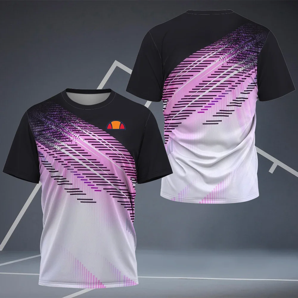 New Men's Breathable Quick Drying Short Sleeved Top Professional Badminton Uniform Outdoor and Casual Comfortable Sports T-shirt