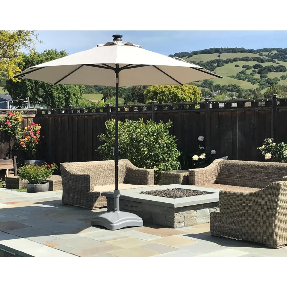 

Outdoor Umbrella Stand w/Easy Rolling Base (up to 125lb) Heavy Duty Universal Design for Weighted Commercial Patio.