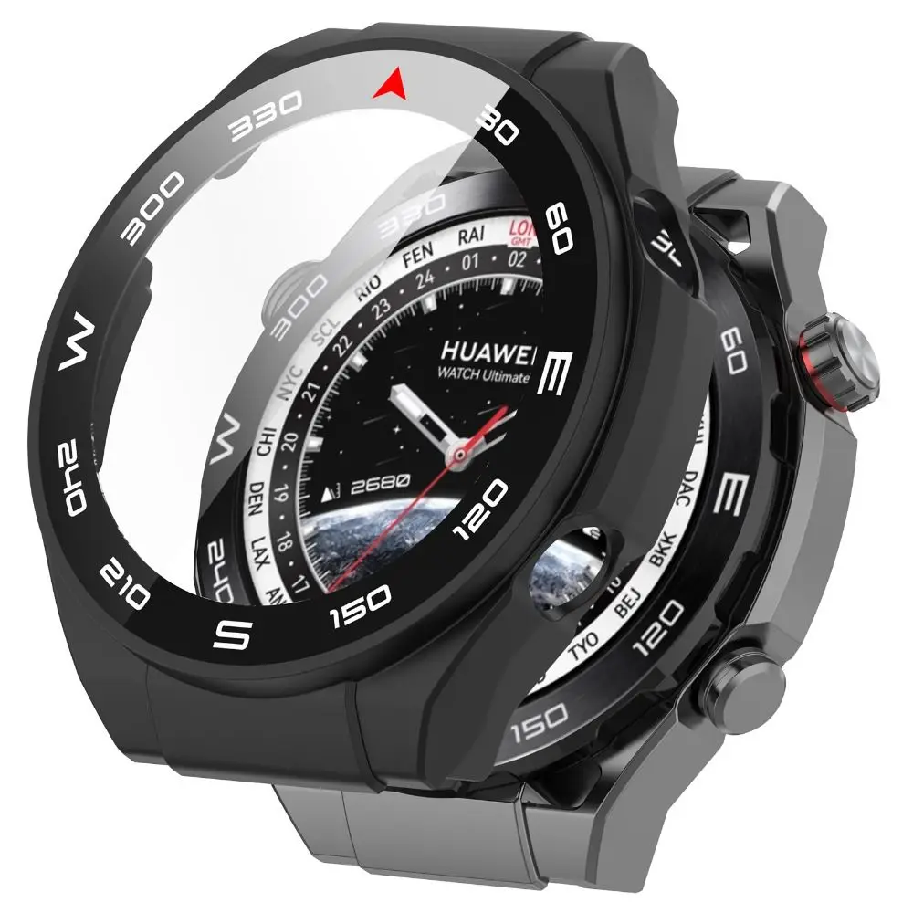 Acessórios capa escudo protetor de tela pc caso temperado + filme para huawei watch ultimate