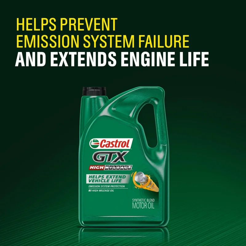 محرك مزيج صناعي من Castrol-GTX بأميال عالية ، 20W-50 ، 5 كوارت من 2