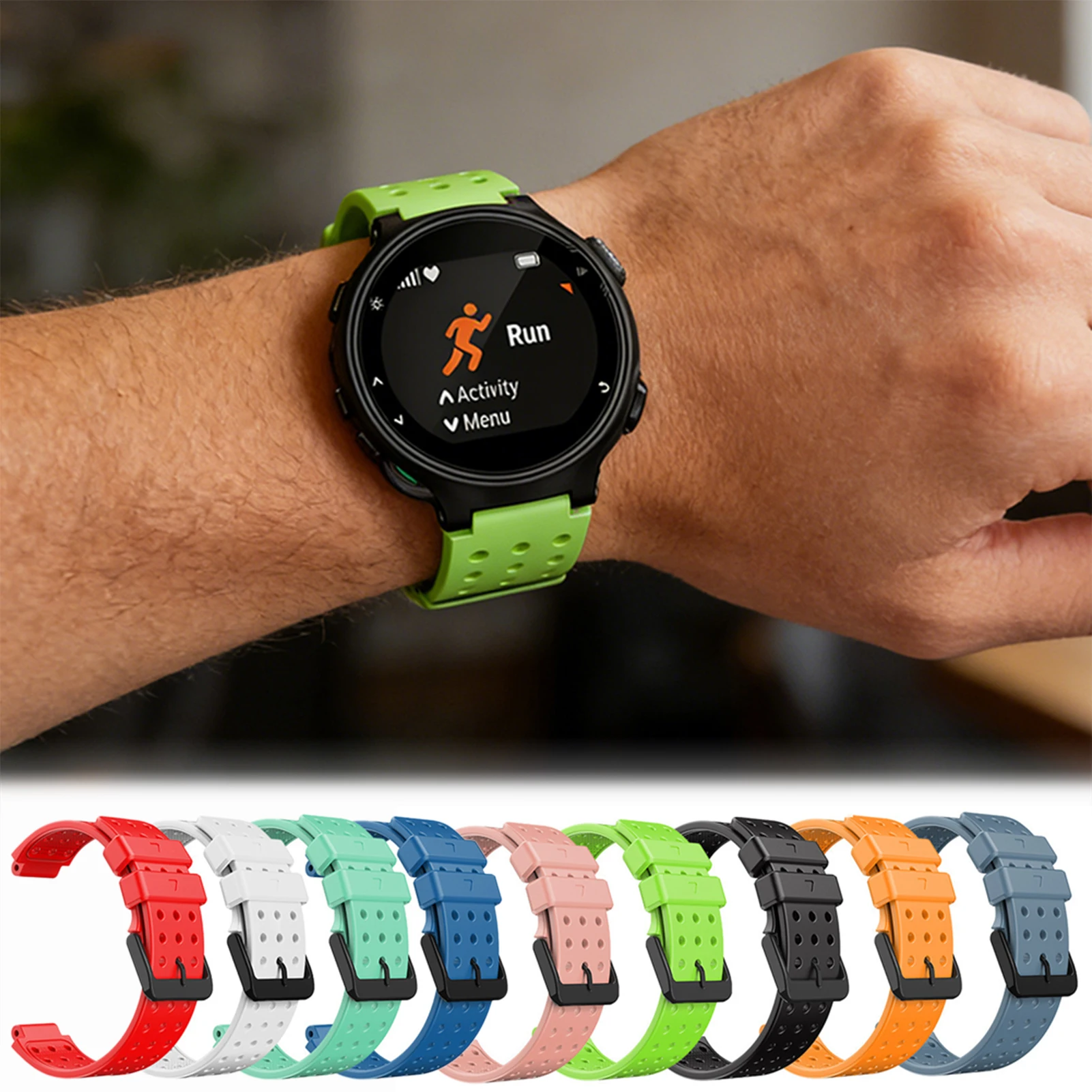 Premium Silicone Watch Band with Tool For Garmin Forerunner 735XT/235/630 Watch Replacement Band Wear Resistant Watch Strap