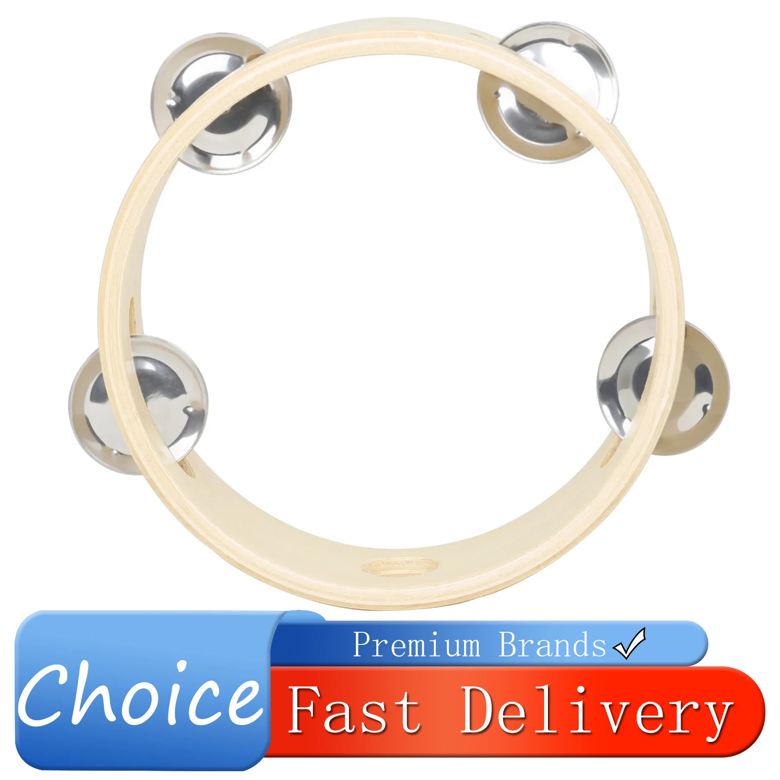 IRIN 6 Inch Handbell Tambourine Metal Bell Wooden Rattle Ball Percussion Hand Bell Party Game Baby Instrument Kids Puzzle Gift