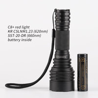 Convoy C8+ with KR CSLNM1.23 SST-20-DR red light,with 18650 battery