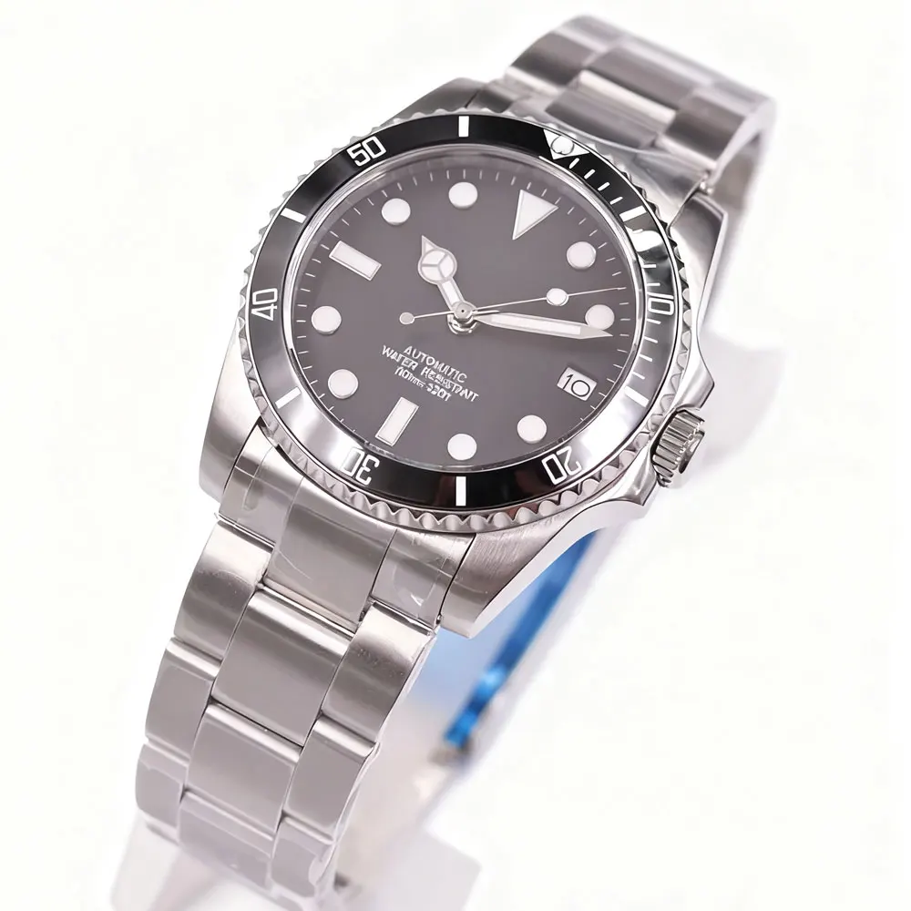 Relojes con logotipo personalizado de 36mm para hombre, reloj mecánico clásico de negocios para hombre NH35, reloj de pulsera automático con bisel de cerámica y cristal de zafiro