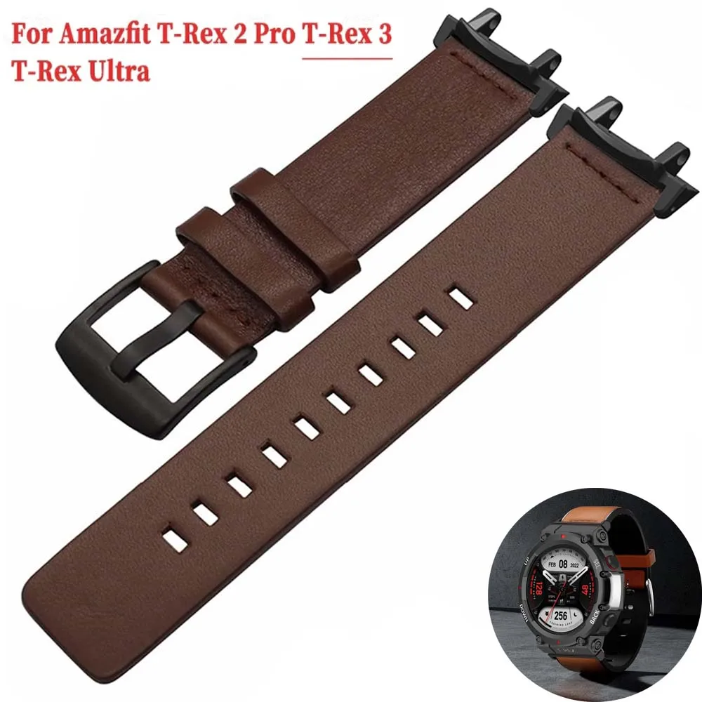 

Новый кожаный ремешок для Huami Amazfit T-REX 3/2, мужской ремешок для часов Amazfit T-Rex/T-Rex Pro/T-Rex 2, ультра-браслет, аксессуар Correa