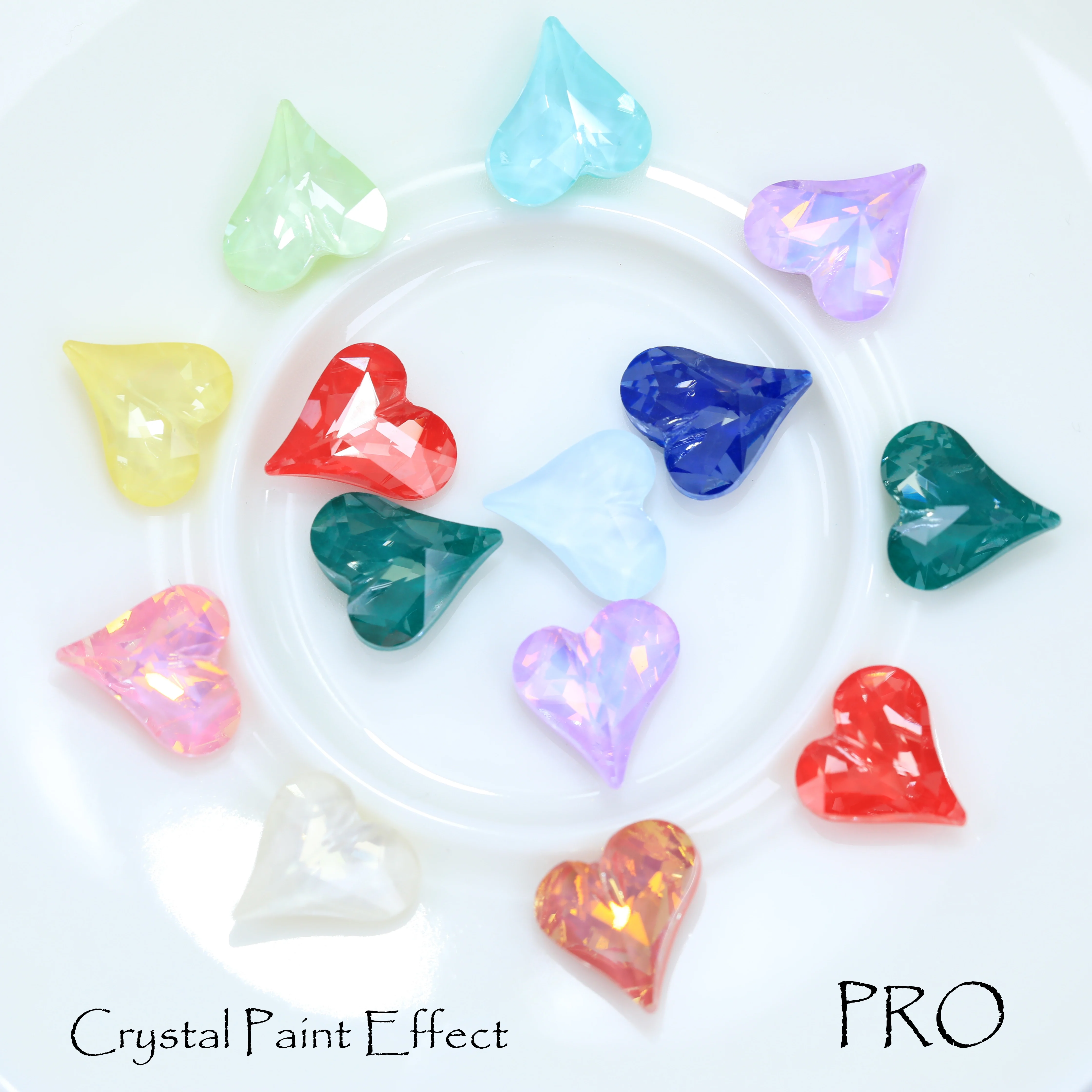 Pro Series Glänzende Kristall-Herzsteine mit spitzer Rückseite, Sonderfarben, Fancy Stones, DIY-Zubehör für Taschen, Schuhe, Hochzeitskleider – Detail 2