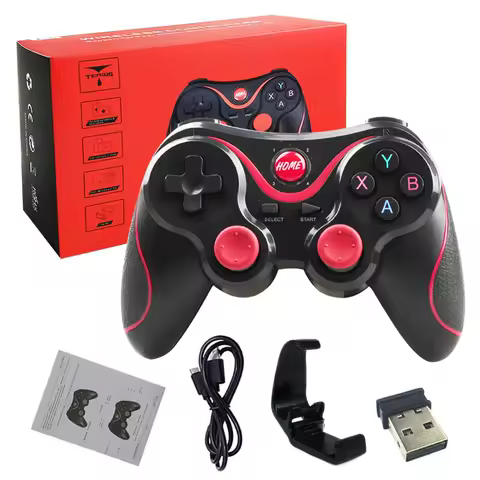 T3 USB 2.4G Wireless BT Joystick Game Controller For Mobile Phone Android/ IOS/ PS3/ PC/Switch Gamepad Controllers Plug and Play