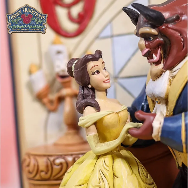 Disney original kit de garagem bela e a fera o livro de histórias da bela e a fera anime figuras de ação brinquedos para meninos presente