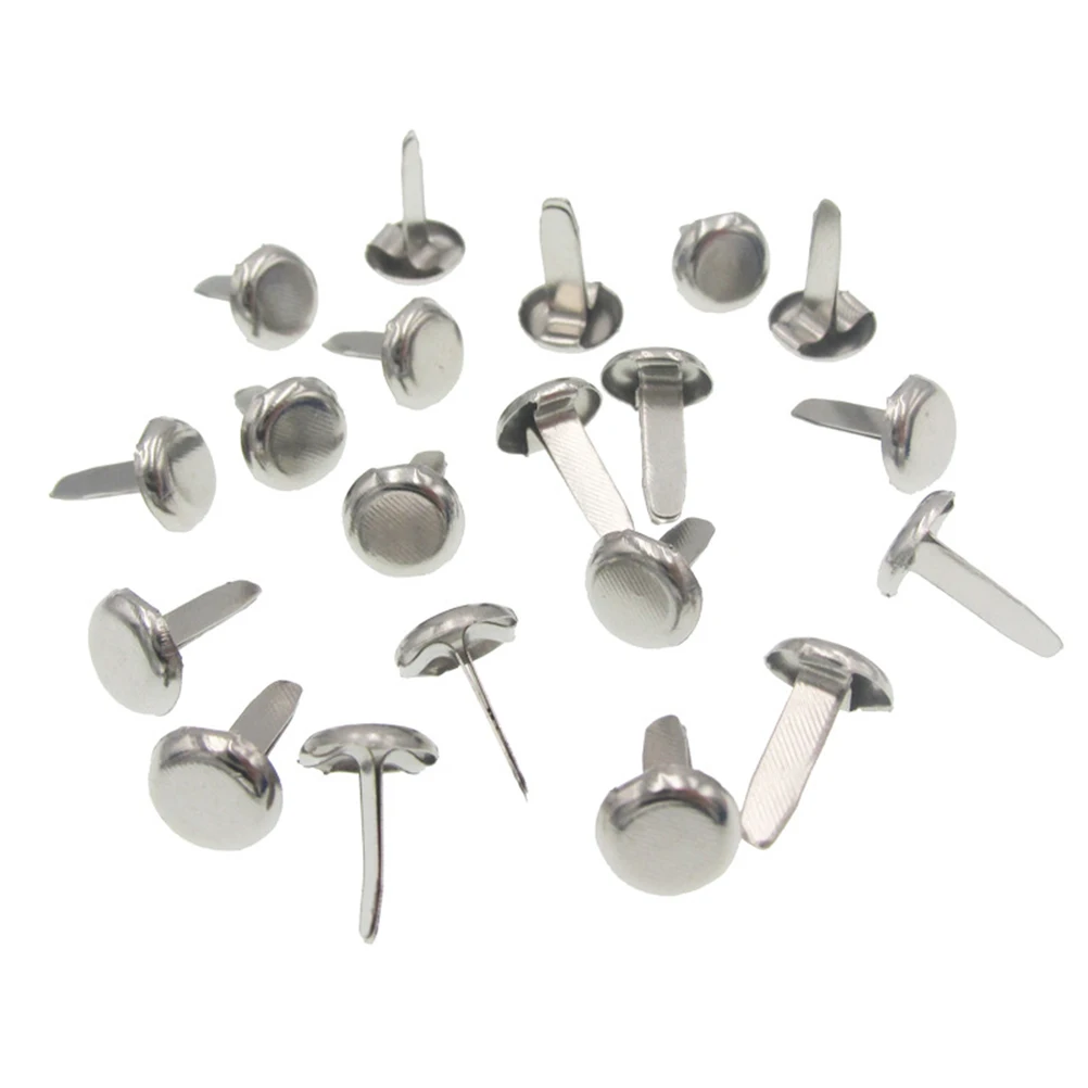 

500 Pcs Colored Two-legged Nails Paper Fasteners Metal 's Handmade Materials Round Claw Double