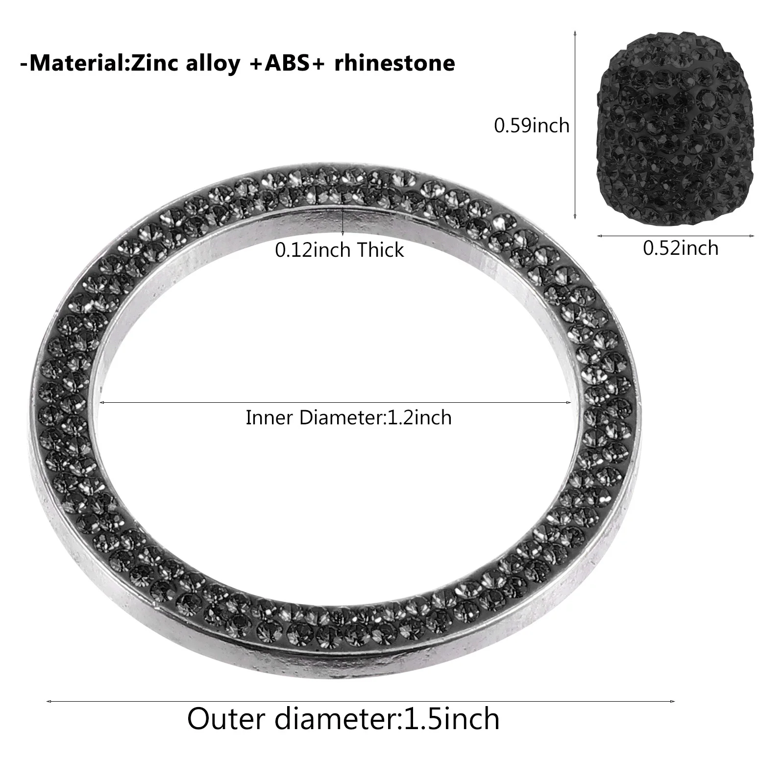 1Set Car Stem Caps Universal Rhinestone Tire Dust Caps Sparkling Starter Key Cover Luxury Auto Start Button Decoration